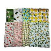 CraftsFabrics 8pcs Multi Color Twill Mixed Fruits Cotton Fat Quarters